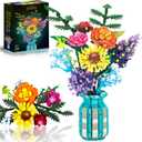 Flowers Bouquet Building Set for Adults, Wildflowers Icon Flowers Botanical Collection Kits Compatible with Lego Flowers, Valentines Flowers Sets for Women Girls 14+, 11001