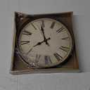 Yesland 11'' Wall Clock - Silent Non Ticking - Quality Quartz Retro Design with Roman Numerals, Easy to Read for Home Office School Clock (Brown)