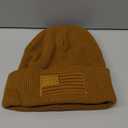 OUTDOOR SHAPING American Flag Embroidered Knit Cuffed Beanie for Men Women Tactical Winter Warm Hat