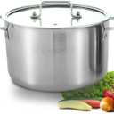 LOLYKITCH Tri-Ply Stainless Steel 5 QT Stock Pot with Lid, Induction Cooking Pot,Soup Pot,Compatible with All Stoves,Oven and Dishwasher safe.
