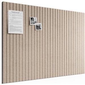 Bumusty Large Cork Board Alternative-48 x 36" Felt Bulletin Board Tiles, with 30 Pushpins, 70 Adhesive Tabs, Fine-Stripe 12-Pack, Cork Boards for Office Push Pin Board Felt Board-Taupe