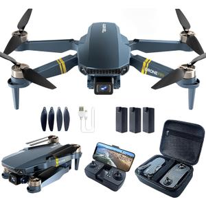 Brushless Super Endurance Foldable Drone with Camera for Beginners60+ min Flight Time, WiFi FPV Quadcopter with 120Wide-Angle 4K HD Camera, Brushless Motor, Auto Hover, Follow Me (3 Batteries)