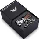 54mm Espresso Tamper For Breville Machines Calibrated Tamper Tool Espresso Walnut, Auto-Leveling and 30lb Spring Loaded Design Coffee Tamper With Stainless Steel Ripple Base