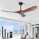 heimo 72 inch Ceiling Fan No LightIndoor Outdoor 3 Blade Wood Ceiling Fans Without Lights for Patios Living Room Bedroom Extra Large Exterior Big Outside Wooden Fan with Remote(Walnut)