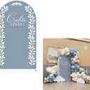Arch Backdrop Cover Dusty Blue Mexican Fiesta Baptism Baby Shower Double-Sided Chiara Arch Spandex Fabric Cover for Wedding Parties Decorations (2.6x6ft Cover)