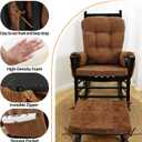 5 PCS Glider Rocker Replacement Cushions with Storage Side Pocket, Luxuriy Chenille Fabric Foam & Microfiber Filling, Thickened & Supportive Rocking Chair Cushion Set, Champagne