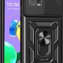Compatible with Motorola Moto G72 4G Bracket Shell,with Slide Camera Lens Cover Compatible with Motorola Moto G72 2022 XT2255-1 XT2255-2 XT2255-3 Case Black