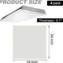 Frienda 4 Pcs Fluorescent Light Covers Replacement Flat Clear Prismatic Acrylic Ceiling Light Cover Panels(24" x 24" x 0.1")