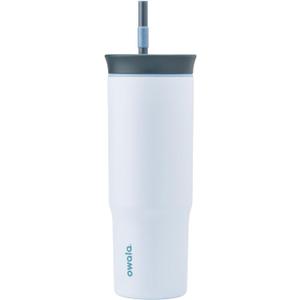 Owala Stainless Steel Triple Layer Insulated Travel Tumbler with Spill Resistant Lid and Straw, BPA Free, 24 oz, Grey/Blue (The Great Blue)