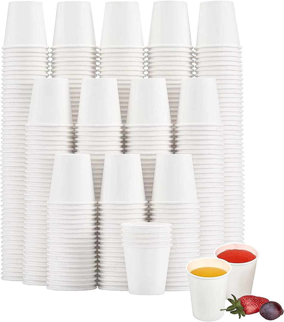 1200 Pack 3 oz Paper Cups, Small Disposable Bathroom Mouthwash Cups, Espresso Cups,Mini White Paper Cups 3 Ounce for Parties, Bathroom, Picnics, Travel and Events
