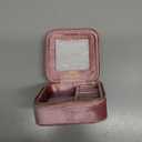 Luxury Plush Velvet Jewelry Box - Travel Jewelry Case Organizer - Gifts for Women, Mom, Wife, Girlfriend, Her  Blush Rose Pink