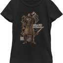 Marvel Girl's Mbaku Pattern T-Shirt (X-Large, Black)