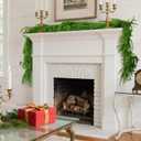 9Ft 1PCS Artificial Norfolk Pine Garlands, Real Touch Winter Pine Garland, Green Artificial Greenery Garland for Table, Mantle, Wall, Indoor, Outdoor Christmas Decorations - 9Ft 1PCS