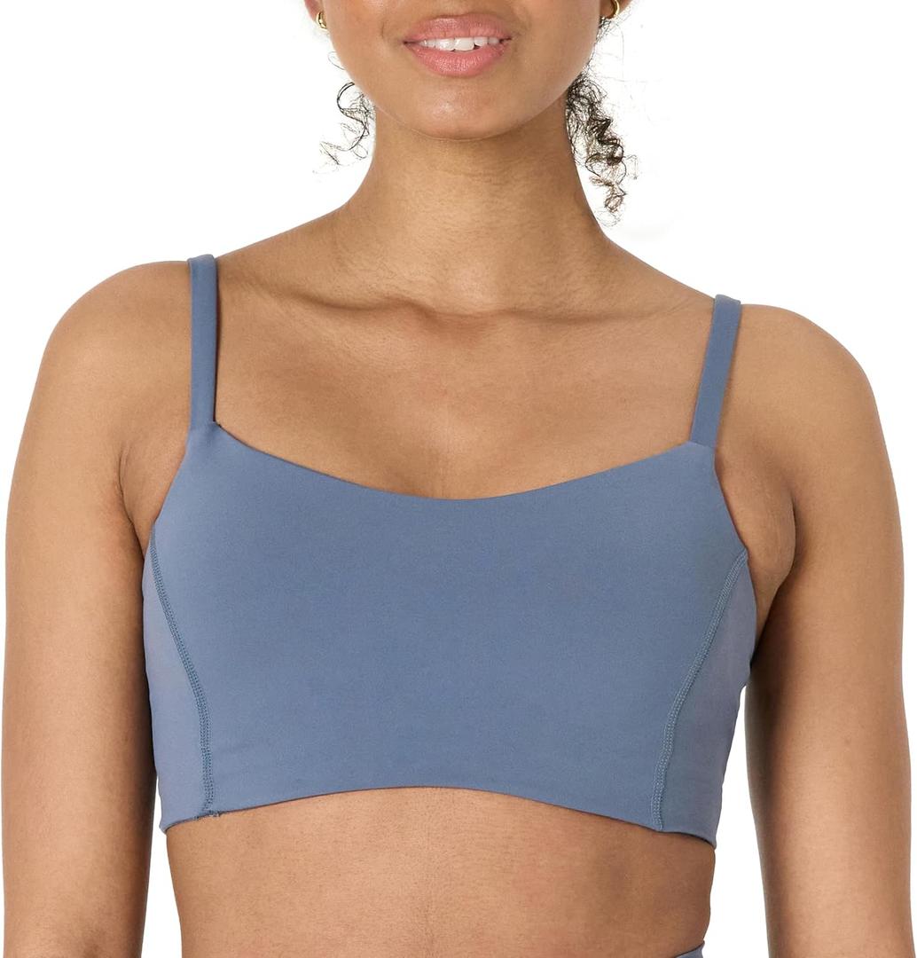 Amazon Essentials Women's Active FormFlex Buttery Soft Light Support Sweetheart Neck Yoga Sports Bra (Large)