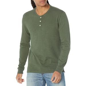 Velvet by Graham & Spencer Velvet Men's Gabe Long Sleeve Henley (X-Large, Palm)