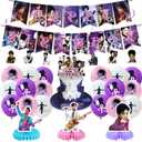 Prince Singer Party Decorations, Rock Singer Theme Birthday Banner Honeycomb Centerpieces Hanging Swirls Party Latex Balloons for Fans Birthday Baby Shower Party Supplies