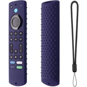 6.2 Inch Silicone Remote case for 2023 Fire TV Stick 4K Max 2nd/Fir TV Omni Series/FireTV 4-Series Remote,Toshiba/Insignia FirTV Remote Cover with Lanyard(Midnight Blue)