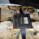 Faux Fur Throw - Luxurious, Hypoallergenic Premium Zobel Faux Marten Sable Fur Blanket with Plush Mink Back and Gift Box, 60x70 by Bedford Home (Amber Brown)