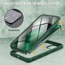 CENHUFO for iPhone 13 Pro Max Case, Privacy Phone Cover with Built-in Anti Peep Tempered Glass Privacy Screen Protector and Camera Protective, Full Body Shockproof Spy Clear Double Bumper - Green