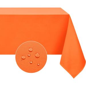 Softalker Rectangle Tablecloth Waterproof & Stain Resistant Table Cloth Wrinkle Free Fabric Washable 210GSM Polyester Table Cover for Dining/Party/Buffet/Wedding (54x54 inch, Orange)