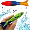 Haktoys Shark Dive Rings Pool Diving Toys for Kids, Sinking Swim Training Toys for Boys & Girls, Underwater Pool Games & Summer Fun, 8-Piece Fish Rings Set & Torpedoes