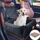 Pet Booster Seat for Medium Small Dogs - Multi-Function Dog Bed & Travel Bed, Comfortable & Safe, Removable & Washable, Fits Cars/Trucks/SUV, " x 20", Black