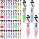 Bememo 100pcs Funny Pens Multi-color in One Cute Christian Ballpoint Pens for Employee Appreciation, Christmas, Party Rewards (Mixed Jesus)