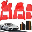 Floor Mats Floor Liners Carpet Compatible with for Corvette C8 Coupe 2020 2021 2022 2023 2024 2025 2026, All Weather Anti-Scratch Wear-Resistant 360° Full Floor Protector Accessories