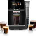 Bosch Fully Automatic Coffee and Espresso Machine - 35 Drinks, Double Cup Barista Style Super Coffee Maker - Touchscreen, Large Bean Capacity - Easy Clean, Maintenance - Black - TPU60309