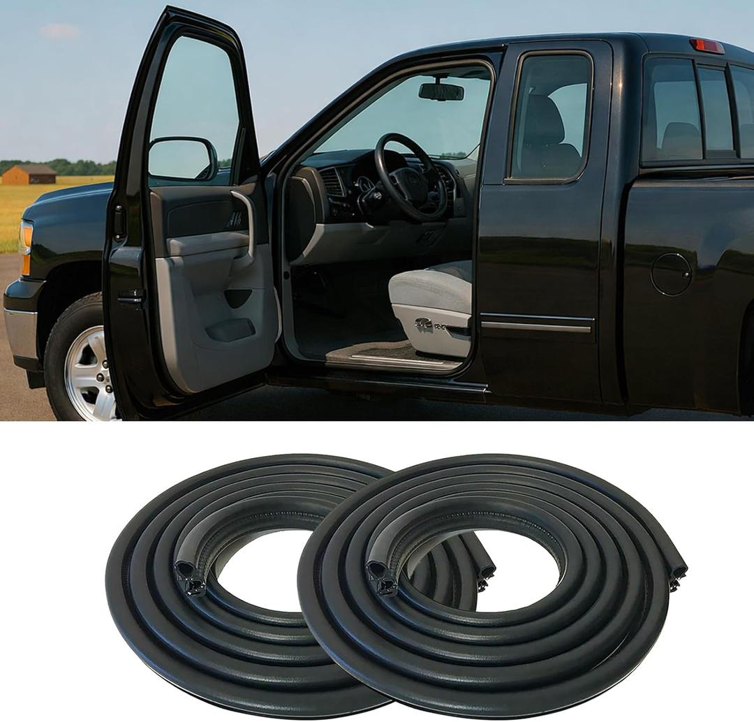 Front Door Weather Stripping for 2007-2014 Chevy Silverado 1500 2500HD 3500HD, GMC Sierra 1500 2500HD 3500HD, Front Left Driver and Right Passenger Side