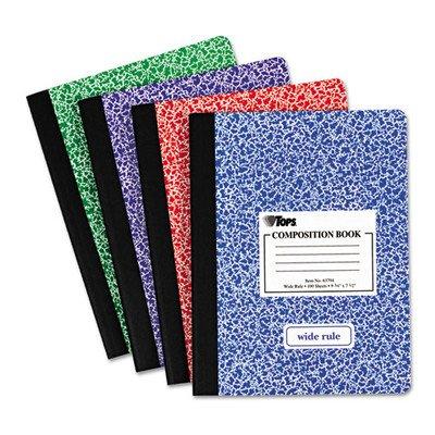 Tops 63794 9-3/4" X 7-1/2" Wide Ruled Composition Notebook Assorted