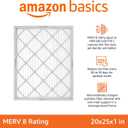 Amazon Basics 20x25x1 Air Filter 6-Pack, MERV 8 AC Furnace Filters, Removes Dust, Electrostatic, Allergen Control (Actual Size: 19.75" x 24.75" x 0.75")