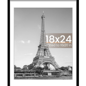 upsimples 18x24 Picture Frame, Display Pictures 16x20 with Mat or 18 x 24 Without, Wall Hanging Poster Frames, Black, 1 Pack