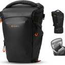 TARION Top Loader Camera Bag - Expandable for DSLR with Attached 70-200mm to 400mm Lens - Waterproof Holster with Shoulder Strap - TriadPack
