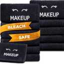White Classic Bleach Safe Black Makeup Washcloths for Face Cleansing, 12 Pack - Super Soft Luxury Cotton Black Makeup Towels, Highly Absorbent and Quick Dry, All Makeup Remover Cloth | 13 x 13