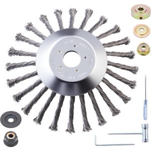 2026 Upgraded 10 Inch Indestructible Steel Wire Trimmer Replacement Head Heavy-Duty Weed Eater Head with Universal Adapter Kits, Grass Weed Rust Removal | Fits Most Straight-Shaft Trimmers