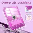 INFILAND Case for iPad 9th/8th/7th Generation 2021/2020/2019 10.2 inch Glitter Clear, Shockproof Protective Cute iPad 7/8/9 Gen Cover with Stand, Pencil Holder for Kids, Girls, Women (Purple)
