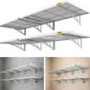 Aecxm 4-pack 2x3ft Adjustable Garage Wall Shelving 1120lbs Load Capacity Heavy Duty Wall Mounted Storage Shelf Metal Floating Shelves for Garage(White)