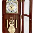 Bulova Litchfield Large Regulator Wall Clock, Model C4332 | Classic Pendulum Design | Harmonic Hourly Chime | Brown Cherry Finish