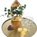 I-LAN Light Gold Metal Decorative Vanity Tray,Bathroom Round Mirror Finish Golden Serving Tray Platter,Brass Circle Table Tray Accent Dresser Perfume Bottle Storage Tray for Display,14"X0.4"