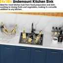 Black Kitchen Sink,24x18 Inch Stainless Steel Undermount Kitchen&Bar Sink Drop In Stylish And Modern Look With Bottom Grid,Silicon Mat And Drain Assembly Add Elegance & Enhance Usability