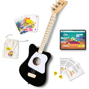 Loog Mini Acoustic kids Guitar for Beginners 3-strings Ages 3+ Learning app and lessons included