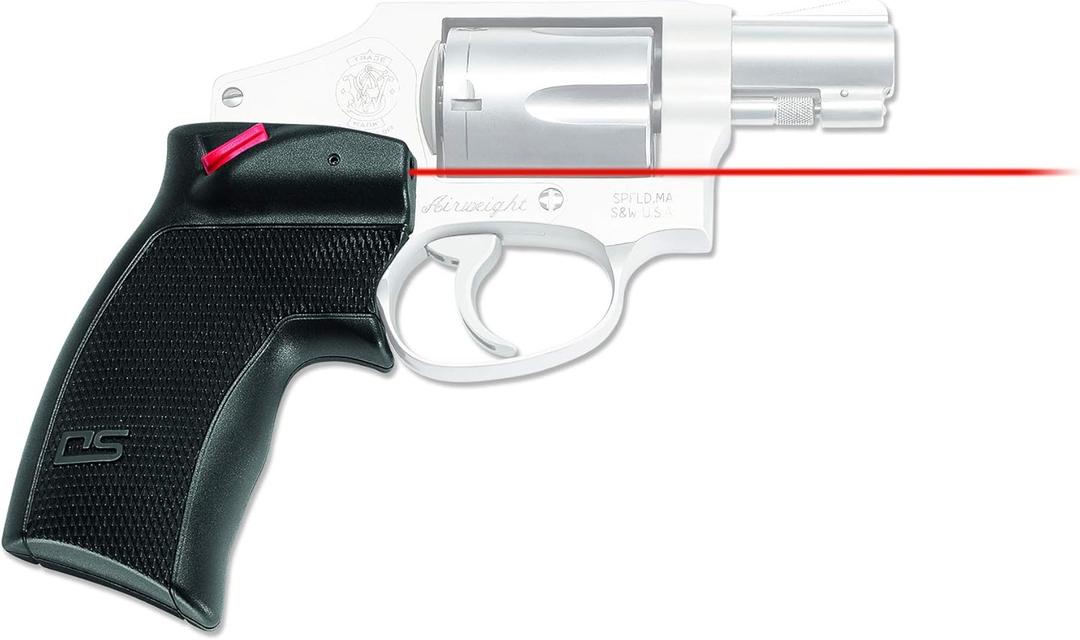 Crimson Trace DS-124 Defender Series Accu-Grips Red Laser Sight with N-Gage Activation for Smith & Wesson J-Frame and Taurus Small Frame Revolvers, Defensive Shooting and CCW