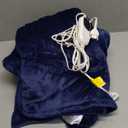 Homemate Heated Blanket Electric Throw - 50"x60" Heating Blanket Throw 1/2/4/6/8 Hours Auto-Off 10 Heat Level Over-Heat Protection Flannel Sherpa ETL Certification (02 - Navy Blue)