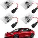 for Tesla Car Door Logo Projector 2025 Upgraded Puddle Lights,Ultra-Bright Welcome Light 3D Laser Ghost Shadow Light No Fade Compatible with Tesla Model 3 Y X S Accessories(4 Pack)