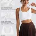RUNNING GIRL Adjustable Straps High Impact Sports Bra for Women,High Support Workout Sports Bras with Sewn in Pads (White, S)