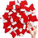 48 Pcs Mini Christmas Stockings Set for Craft Red Felt Tiny Christmas Stockings Party Supplies DIY Project Gift Tags Ornaments Fun Home Activities for Decorations