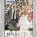 Malden International Designs 5x7 Silver Glitter Metal Picture Frame