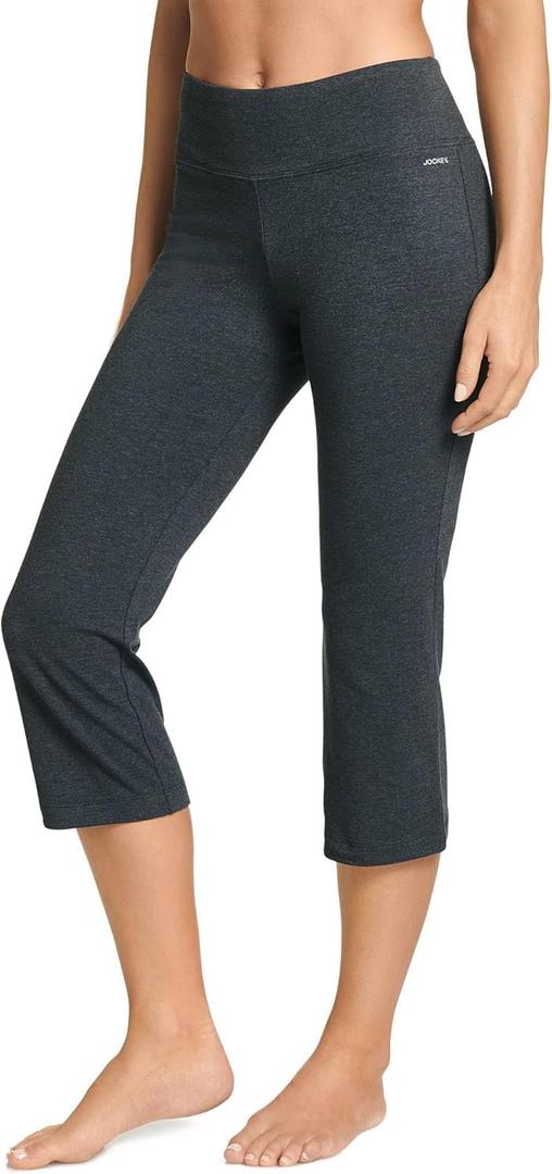 Jockey Women's Active Cotton Stretch Slim Flare Capri (3X, Charcoal)