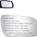 JZSUPER Side Mirror Glass fit VW 1999-2002 Cabrio 1999-2006 Golf 1999-2005 Jetta 1998-2004 Passat Passenger Right Side RH Convex, Including Adhesive
